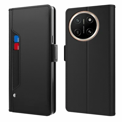 Obudowa Honor X80 Pro Max 5G z magnetyczną klapką PU+TPU z podstawką - Czarny