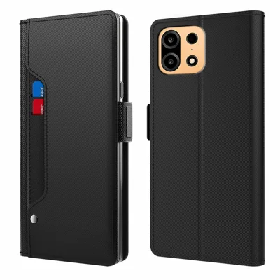 For OnePlus Turbo 6X Pro 5G Case PU+TPU Magnetic Flip Phone Cover with Stand - Black