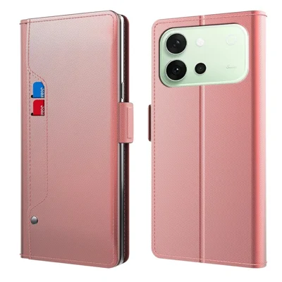 For vivo S60 5G Case PU+TPU Magnetic Flip Phone Cover with Stand - Rose Gold