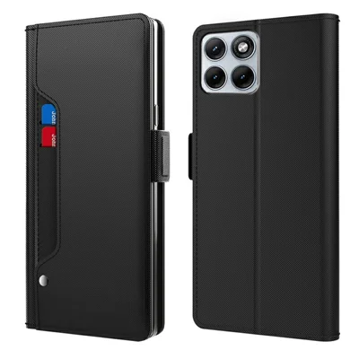 Für Motorola Edge 70 Fusion 5G / Edge 70 Fusion+ 5G Hülle PU+TPU Magnet-Flip-Handyhülle mit Ständer - Schwarz