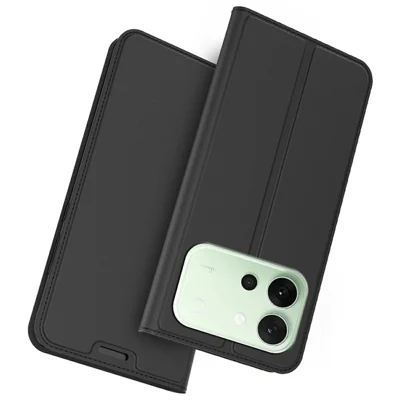 For vivo S60 5G Case PU Leather Phone Cover with Card Holder Stand - Black