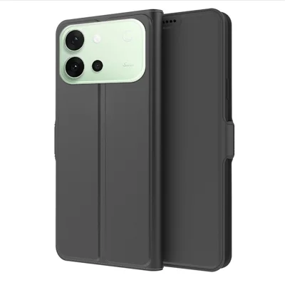 For vivo S60 5G Case Shockproof TPU Inner Shell Leather Phone Cover Card Slot - Black