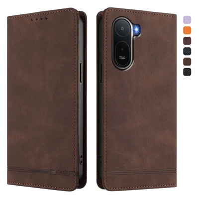 Per Xiaomi Poco C81 4G / Xiaomi Redmi A7 Pro 4G (171,56 mm) / Xiaomi Poco C85x 5G / Xiaomi Redmi A7 Pro 5G Custodia RINACASIS RC23 Portafoglio con Supporto e Protezione RFID in Pelle PU - Marrone