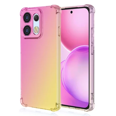 Чехол для Oppo Reno16 5G (Global) / Reno16 Pro 5G (Global), градиентный цвет, ТПУ, ударопрочный, розовый / золотой