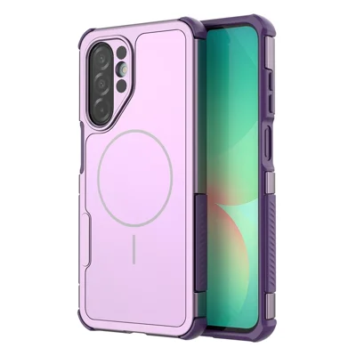 For Samsung Galaxy A26 5G  /  A17 5G  /  A17 4G Magnetisk Case Stødfast Airbag PC+TPU Telefonbeskyttelse - Lilla