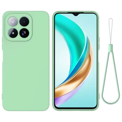 Voor Xiaomi 17 Max Vloeibaar Siliconen Hoesje Telefoon Achterkant met Handgreep - Groen