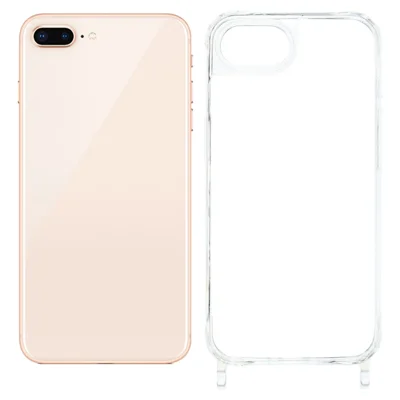 Coque pour iPhone 8 Plus 5,5 pouces / 7 Plus 5,5 pouces en PC+TPU 1,5 mm, housse transparente avec trous pour lanière - Transparent