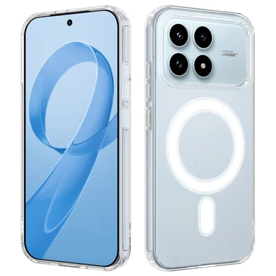  For Xiaomi Poco F8 Pro 5G / Xiaomi Redmi K90 5G Clear Phone Magnetic Case TPU + Acrylic Back Cover - Clear