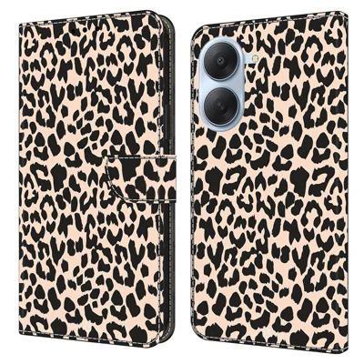 Phone Case For Xiaomi Redmi A7 4G Pattern Printed TPU + PU Leather Flip Cover with Card Slot - Leopard Print