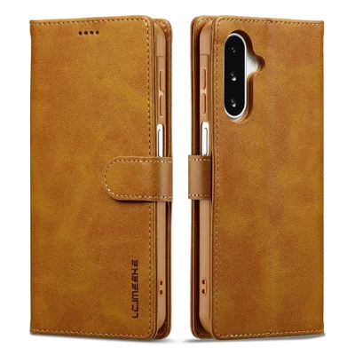 LC.IMEEKE for Samsung Galaxy A18 5G / A18 4G A17 5G / A17 4G / A26 5G / A16 5G / A16 4G Case Wallet Calf Texture Leather Phone Cover - Yellow