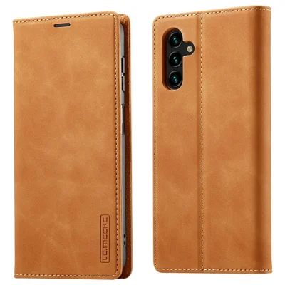 LC.IMEEKE For Samsung Galaxy A18 5G / A18 4G A17 5G / A17 4G / A26 5G / A16 5G / A16 4G Case Wallet Microfiber Leather Phone Cover - Brown