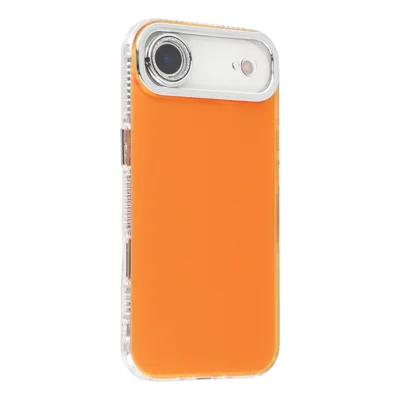 For iPhone Air Case PC + TPU IMD Phone Cover with Electroplated Camera Frame - Vibrant Orange