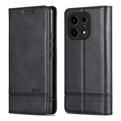 AZNS pour OnePlus Turbo 6X Pro 5G Coque Cuir PU Texturé Cuir de Vache Étui Portefeuille - Noir