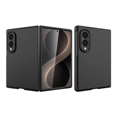 Чехол для Samsung Galaxy Z Fold8, матовый резиновый жесткий поликарбонатный чехол с защитной пленкой для экрана — черный