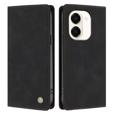  For Honor Play 80 Plus 5G / Honor X7e 4G Case HX RFID Blocking Wallet Stand Leather Flip Phone Cover - Black