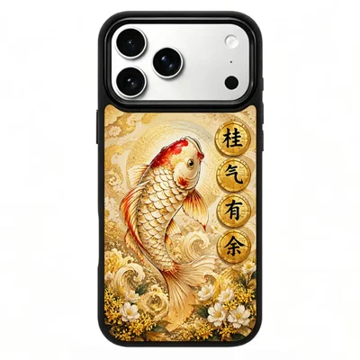For iPhone 17 Pro Magnetic Case Five Elements Metal Art Series UV Printing PC + Silicone Phone Cover - J00001