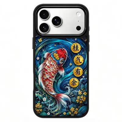For iPhone 18 Pro Max / 17 Pro Max Magnetic Case Five Elements Water Art Series UV Printing PC + Silicone Phone Cover - S00001
