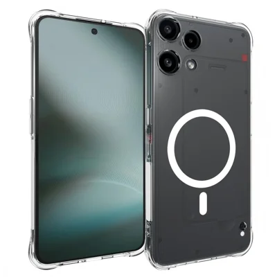  WANLONFENG for Nothing Phone (3a) Lite 5G TM1 Series 2.0mm Magnetic Case Clear TPU Phone Back Cover - Transparent