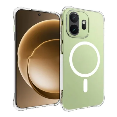 WANLONFENG para OnePlus 15T 5G Série TM1 Capa Magnética Transparente TPU 2,0 mm Capa Traseira para Telemóvel - Transparente