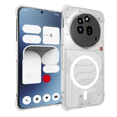  WANLONFENG for Nothing Phone (3a) Pro TM1 Series 2.0mm Magnetic Case Clear TPU Phone Back Cover - Transparent