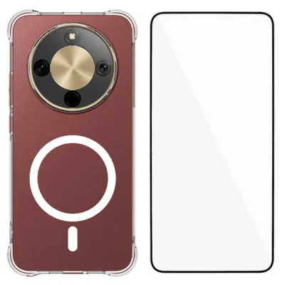 WANLONFENG til Honor X70 5G / Honor X9d 5G / Honor Magic8 Lite 5G WL2-serie 2,0 mm magnetisk hylster klart TPU telefonbagdæksel med skærmfilm - Transparent