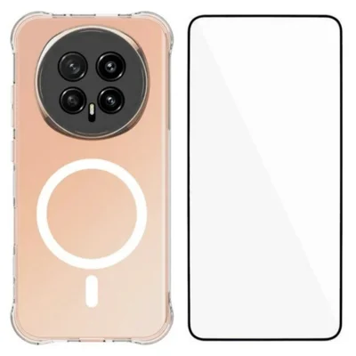 WANLONFENG voor Honor Magic8 5G WL2-serie 2,0 mm magnetische hoes duidelijke TPU-telefoonhoes met schermbescherming - transparant