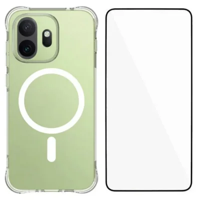  WANLONFENG para OnePlus 15T 5G Série WL2 Capa Magnética 2,0 mm Transparente TPU Capa Traseira para Telemóvel com Película de Ecrã - Transparente