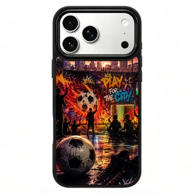 For iPhone 18 Pro Max / 17 Pro Max Magnetic Case Football Fever Series UV Print PC + Silicone Phone Cover - ZX0052