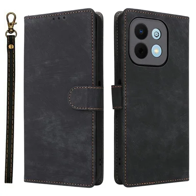 Wallet Case for Huawei Enjoy 90 / 90 Plus / nova Y74 4G RFID Blocking PU Leather Phone Cover Stand with Strap - Black