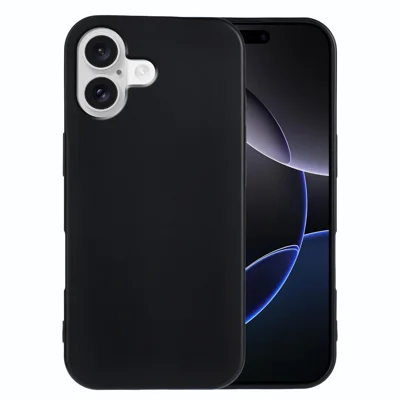 For iPhone 18 TPU Case Blød Matt Anti-fingeraftryk Telefon Bagdækning - Sort
