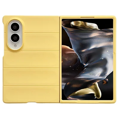 Funda para teléfono Samsung Galaxy Z Fold8, carcasa trasera resistente de policarbonato anticaída - Amarillo