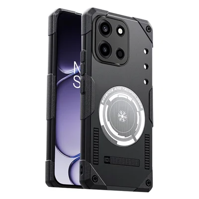 For OnePlus Turbo 6 5G Case Graphene Cooling TPU + PC Armor Shockproof Phone Cover - Zwart