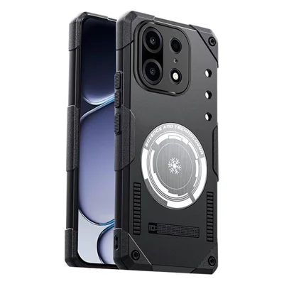 Coque pour OnePlus Turbo 6X Pro 5G, étui de protection antichoc en TPU + PC avec refroidissement au graphène, design léger pour le jeu, couleur noire