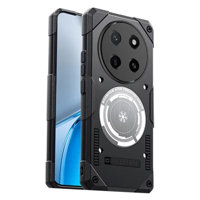 Etui dla Honor X80 Pro Max 5G, z grafenowym chłodzeniem, TPU + PC, ochrona przed wstrząsami, Czarny