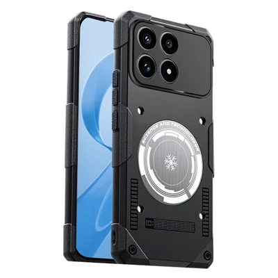 For Xiaomi Redmi K90 5G Case Graphene Cooling TPU + PC Armor Shockproof Phone Cover - Black