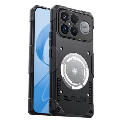 Coque pour Xiaomi Redmi K90 Pro Max 5G, étui de protection antichoc en TPU + PC avec refroidissement au graphène, noir