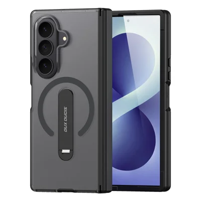 DUX DUCIS Kind Series For Samsung Galaxy Z Fold8 Ultra / Z Fold7 5G Magnetic Case Kickstand TPU+PC Matte Phone Cover - Black