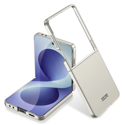 GKK Para Samsung Galaxy Z Flip8 Capa de Proteção Resistente a Choques em PC Rígido (Sem Película) - Cinza Titânio