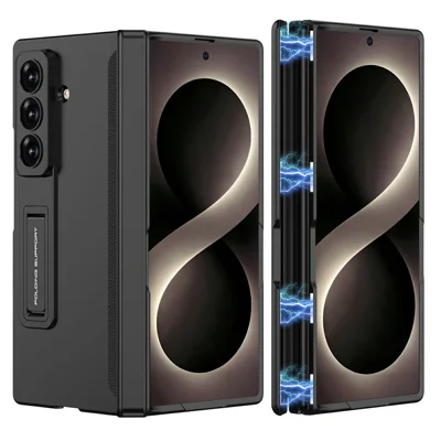 GKK For Samsung Galaxy Z Fold8 Ultra Case Magnetic Hinge Kickstand Hard PC Protective Cover - Black