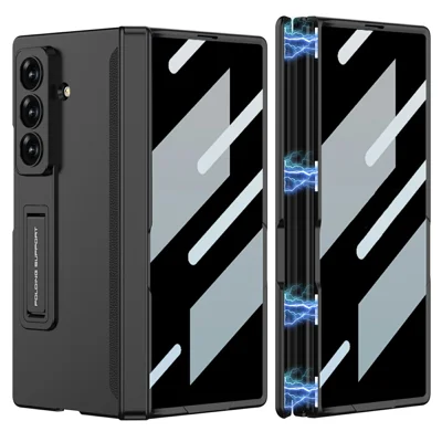 GKK For Samsung Galaxy Z Fold8 Ultra Case Kickstand Magnetic Folding PC Phone Cover with Privacy Front Screen Film - Black