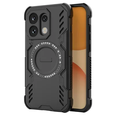 Etui magnetyczne Butterfly Armor z wentylacją PC + TPU dla Oppo Reno16 5G (Global) / Reno16 Pro 5G (Global) - Czarny
