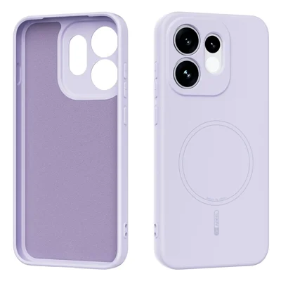 ABEEL Magnetic Case For Oppo Reno16 5G (Global) Skin Touch Liquid Silicone Phone Back Cover - Purple
