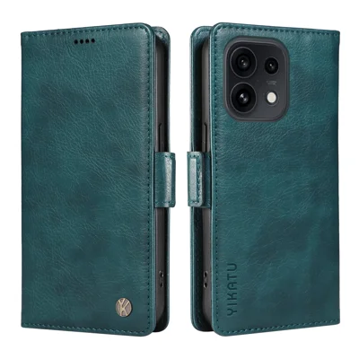 YIKATU pour Oppo Reno16 5G (Global) / Oppo Reno16 Pro 5G (Global) Étui  YK-007 Texture Cuir PU Effet Litchi Housse Portefeuille - Bleu