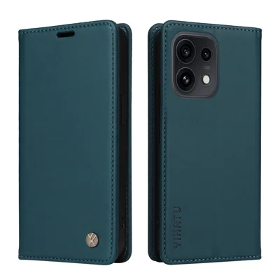 YIKATU pour Oppo Reno16 5G (Global) / Oppo Reno16 Pro 5G (Global) YK-001 Étuis Téléphone avec Fermeture Magnétique en Cuir PU - Vert