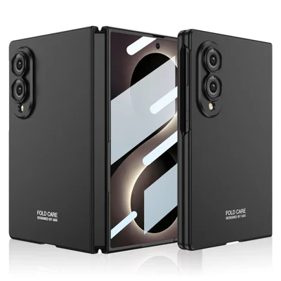 GKK Para Samsung Galaxy Z Fold8 Capa Rígida em PC com Película de Vidro Temperado - Preto