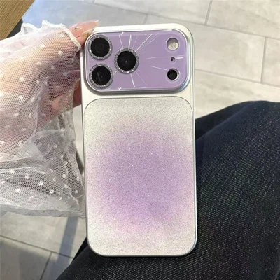 Coque pour iPhone 17 Pro Max, coque anti-choc en PC et TPU avec dégradé Aurora, couleur violette