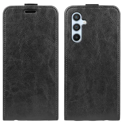 Coque de téléphone portable anti-rayures pour Samsung Galaxy A54 5G Vertical Flip Crazy Horse Texture Cuir PU Fermeture magnétique Porte-cartes - Noir