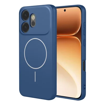 För Honor 600 5G Magnetisk Hölja Mot Fall Mjuk TPU Telefon Baklucka - Blå
