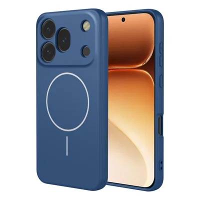 Voor Honor 600 Pro 5G Magnetische Case Anti-drop Zachte TPU Telefoonhoes - Blauw