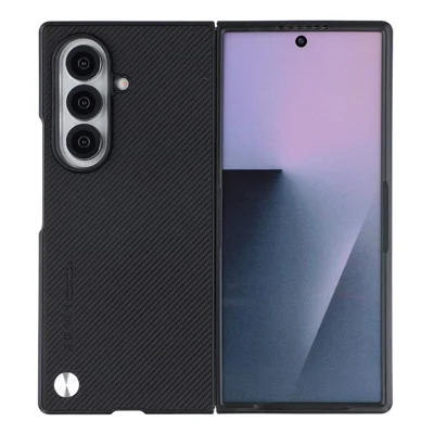 X-LEVEL Étui pour Samsung Galaxy Z Fold8 Ultra Étui en cuir PU + PC avec texture fibre de carbone - Noir